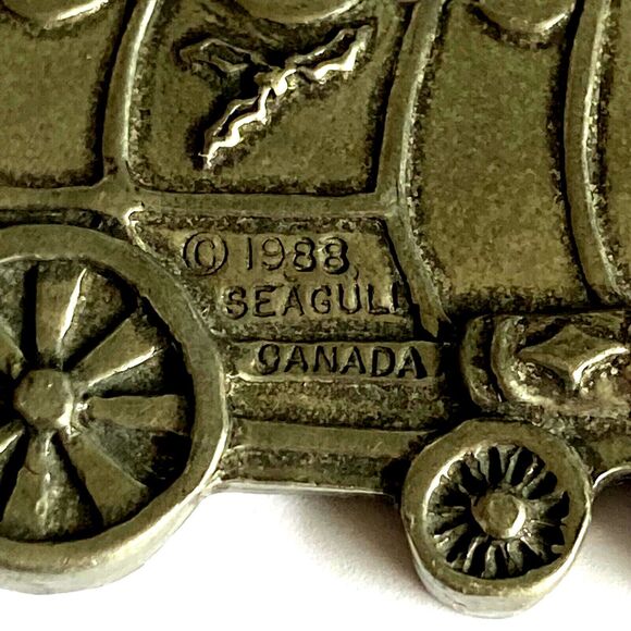 Vintage Seagull Pewter Train Christmas Tree Ornament Locomotive Canada 1988 - Picture 3 of 9